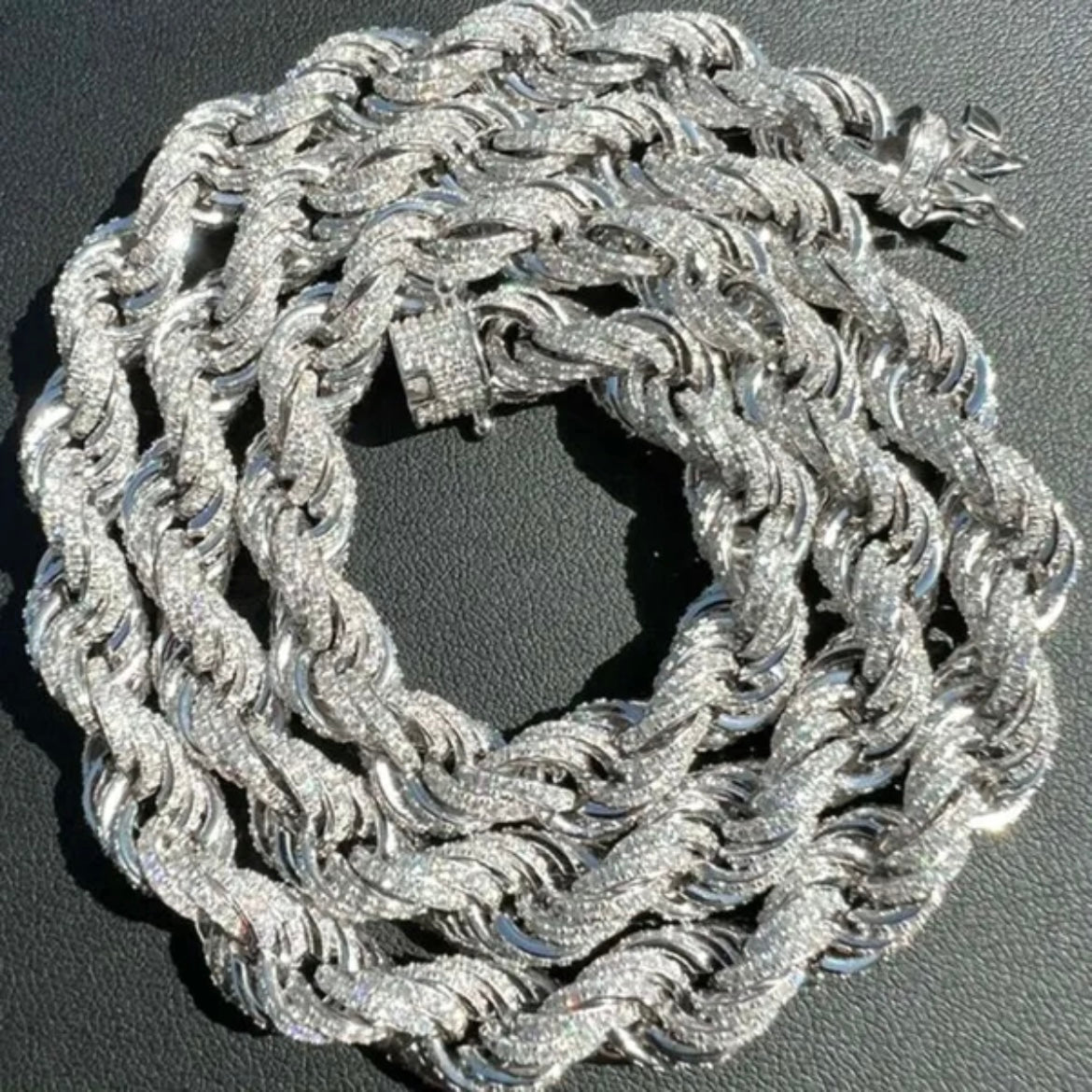 Twisted Moissanite Rope Chain