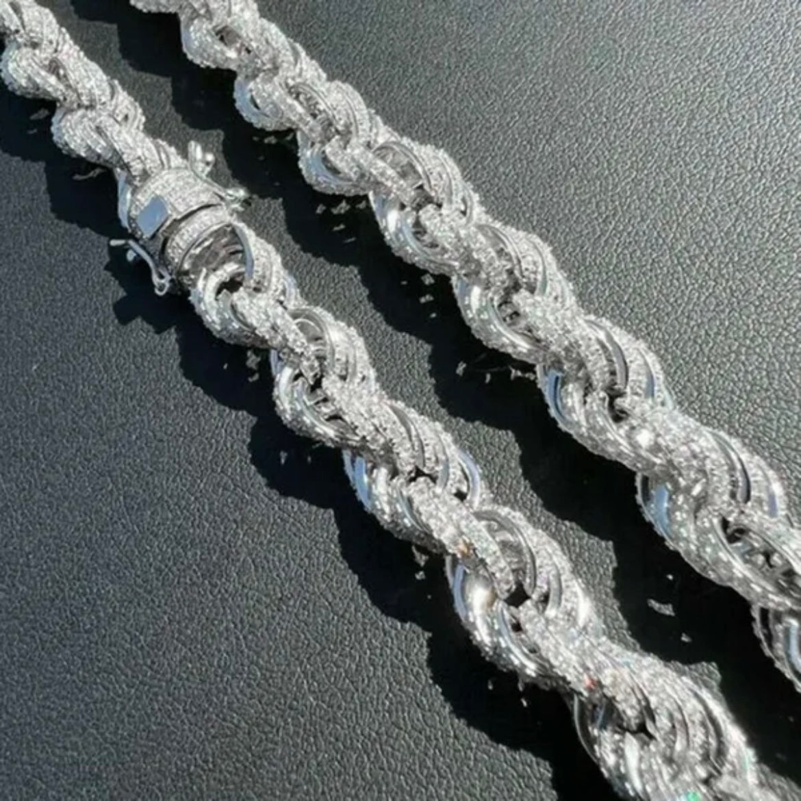 Twisted Moissanite Rope Chain