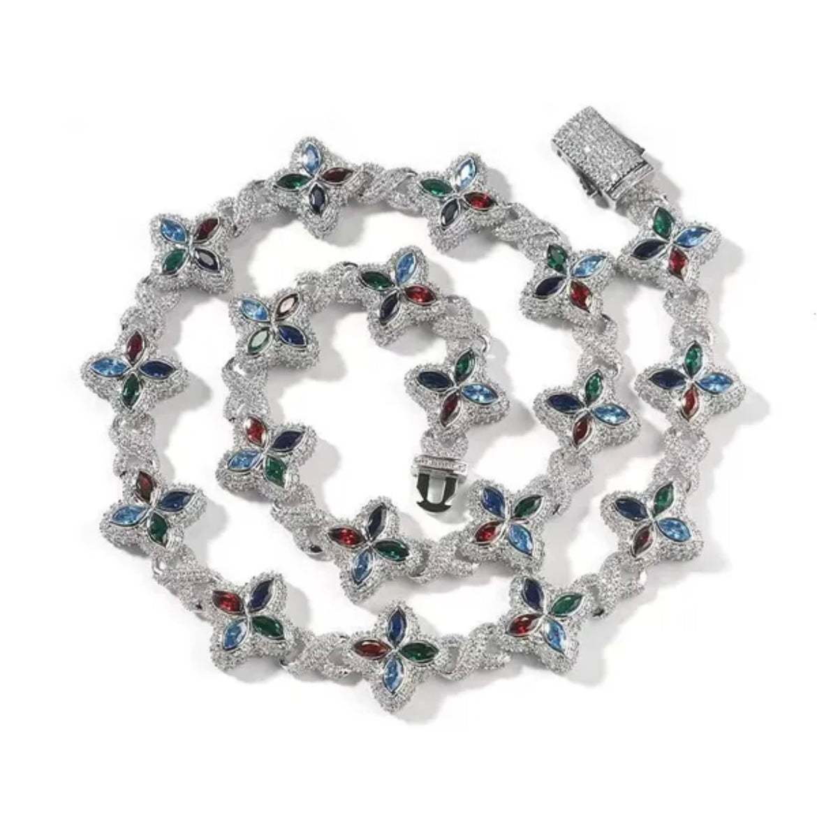 Moissanite Four Leafed Clover Chain