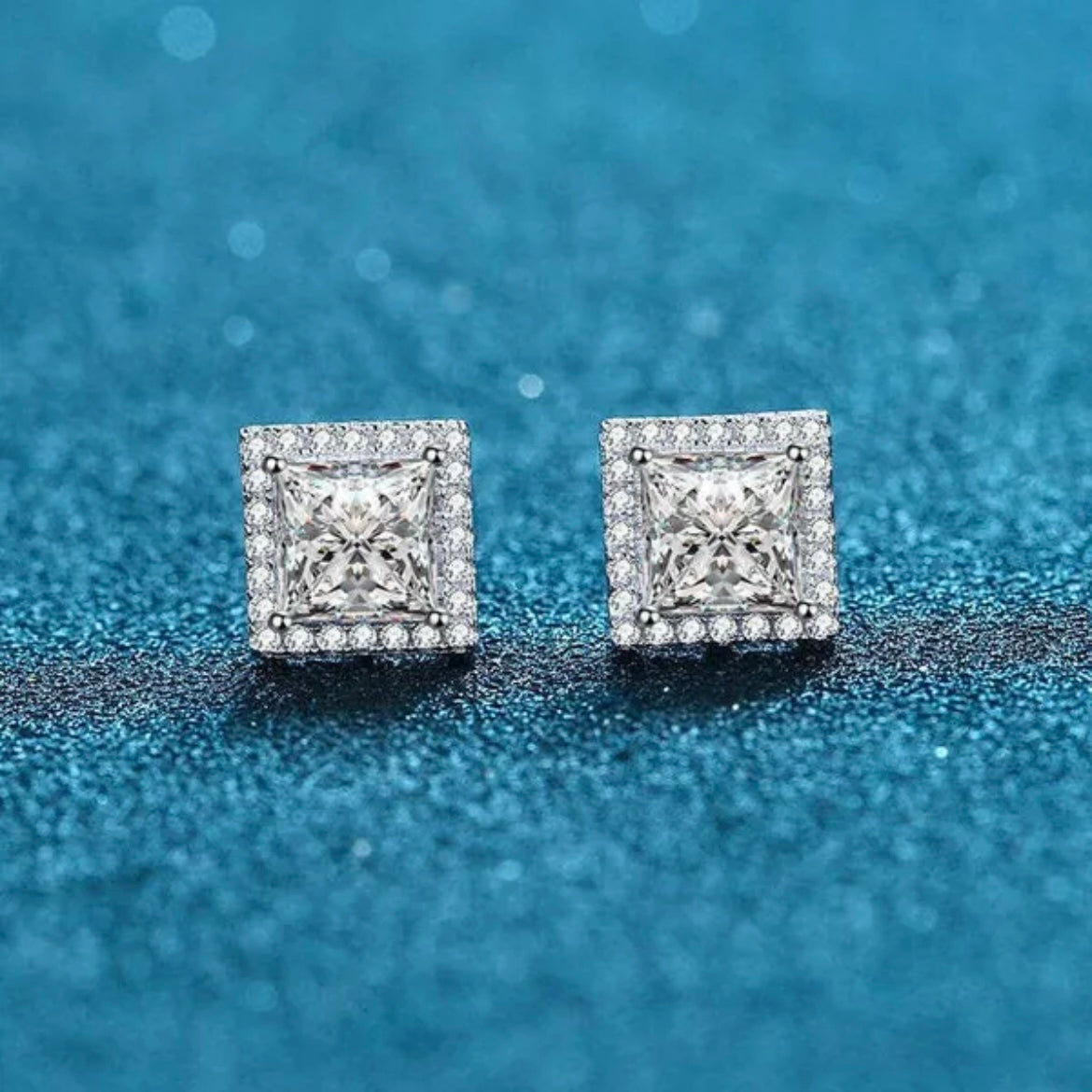 Princess Cut Moissanite Earrings