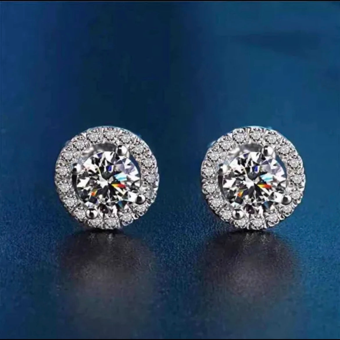 Circle Stud Moissanite Earrings