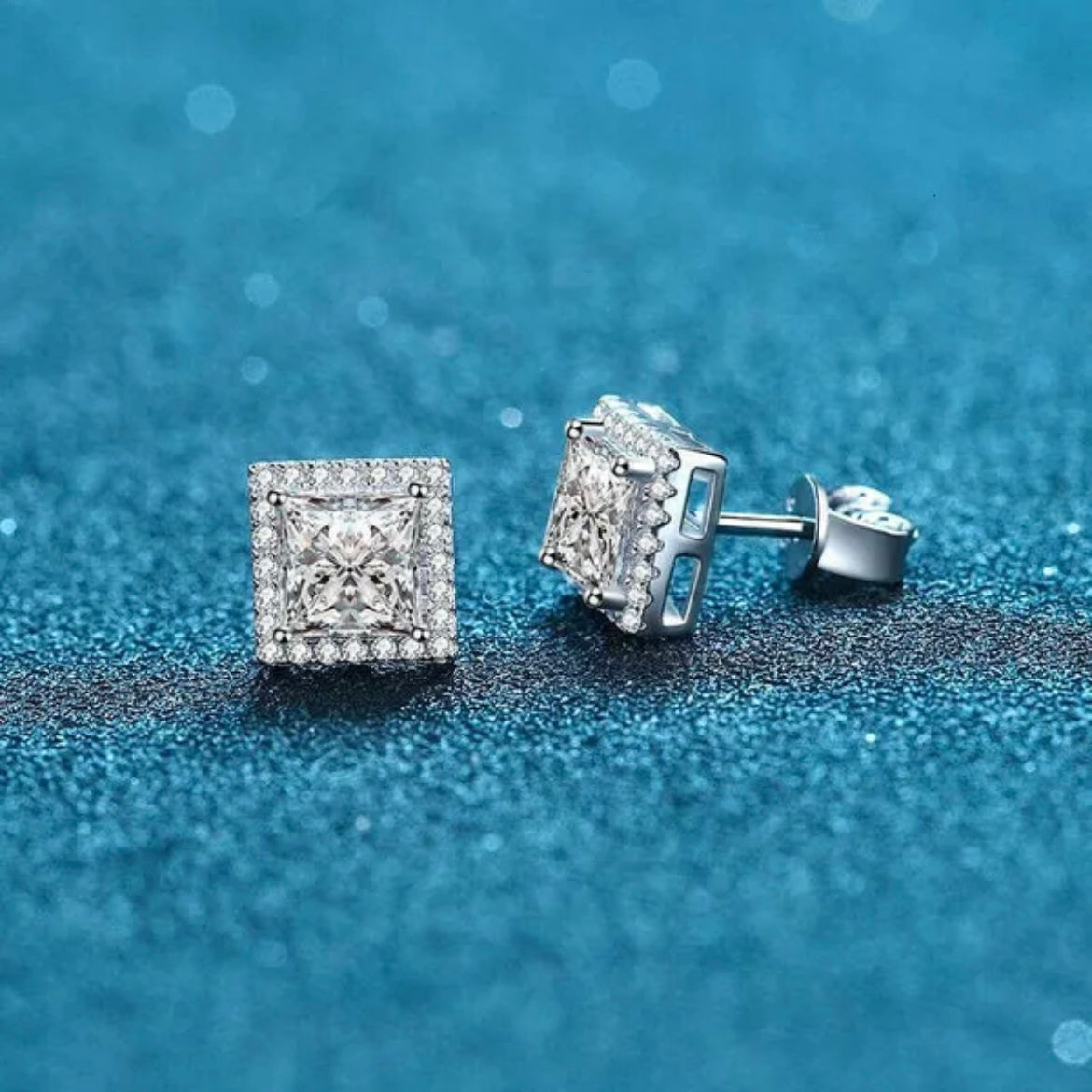 Princess Cut Moissanite Earrings