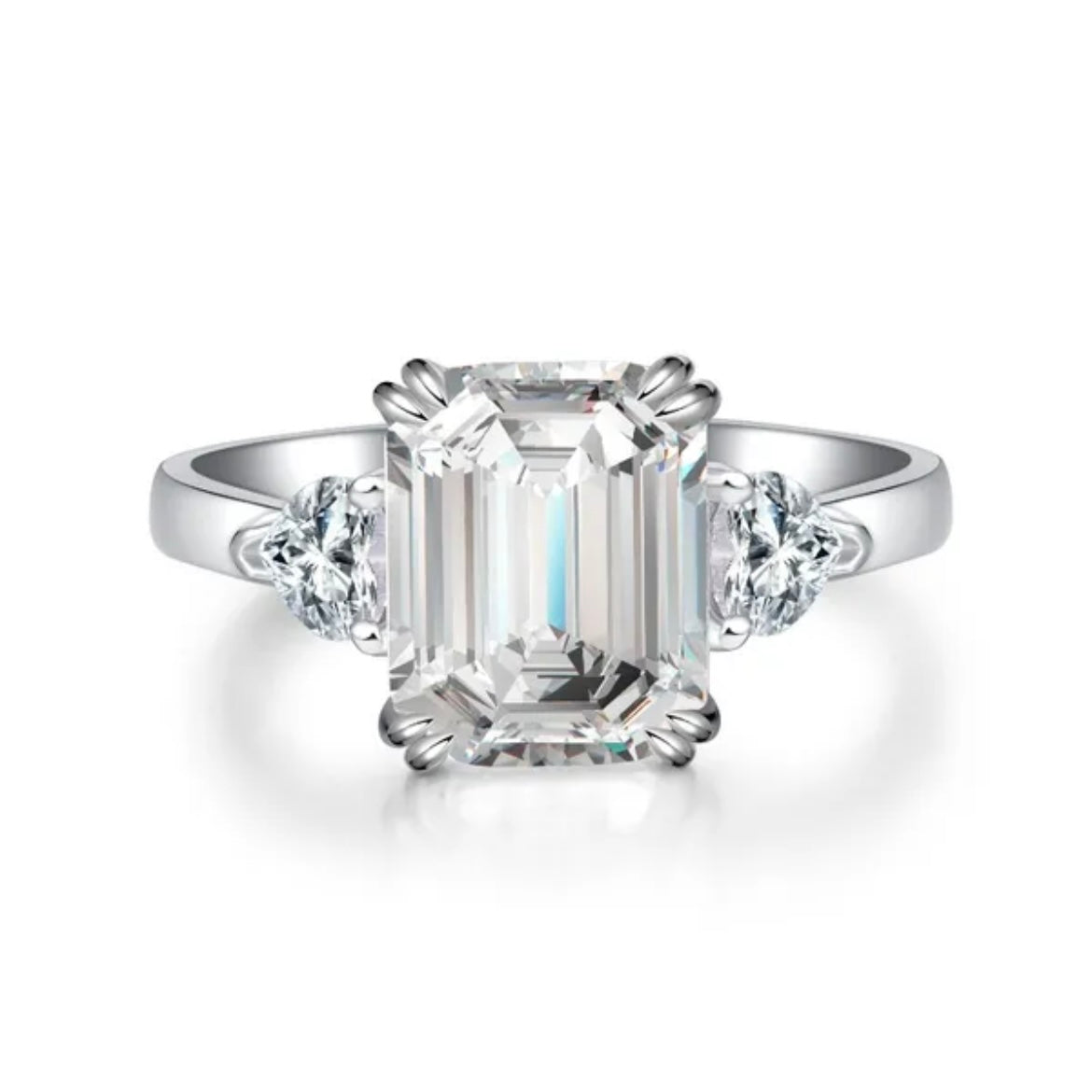 Emerald Cut Moissanite Ring