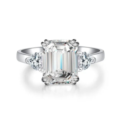 Emerald Cut Moissanite Ring