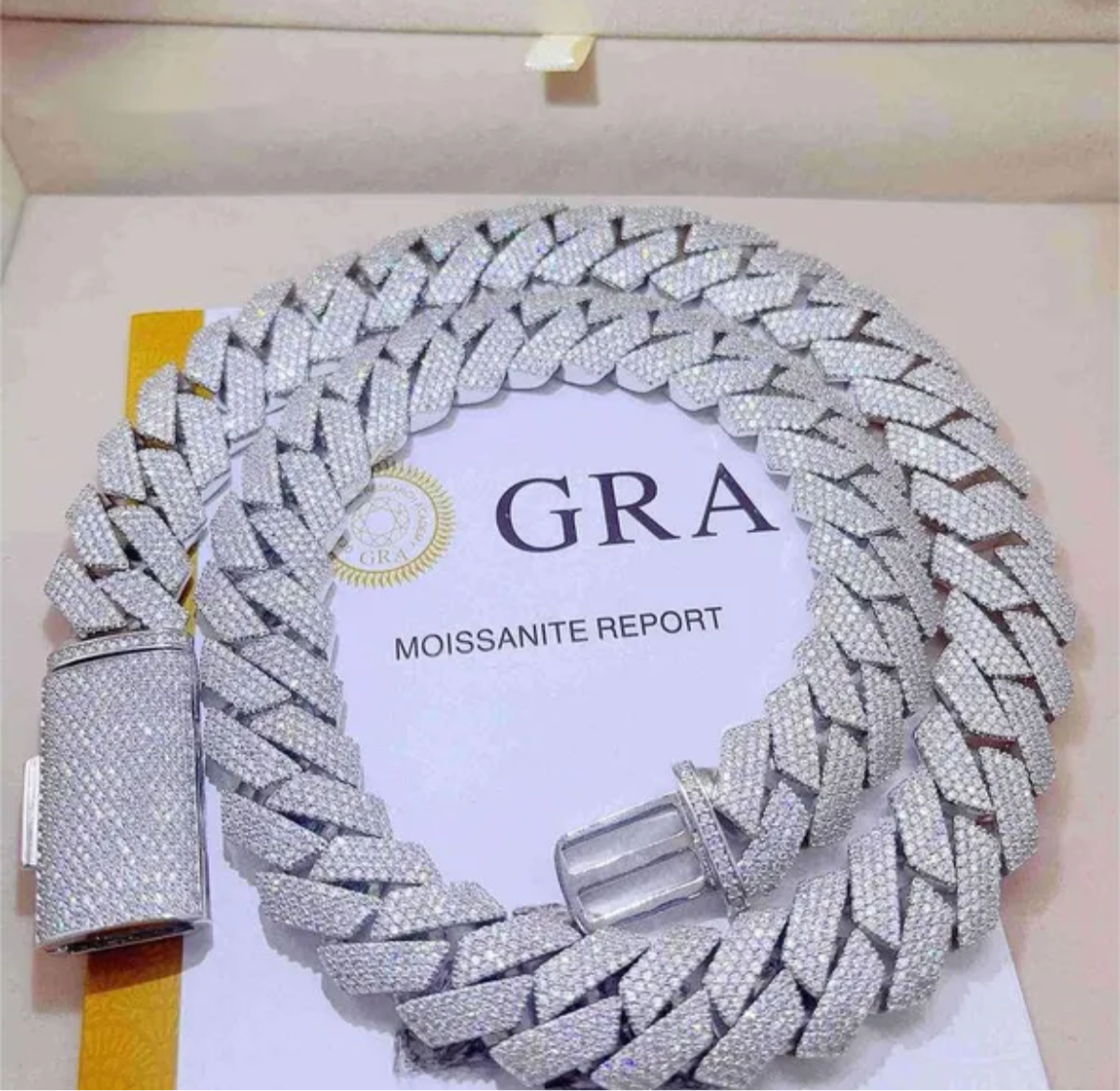Cuban Iced Out Moissanite Chain