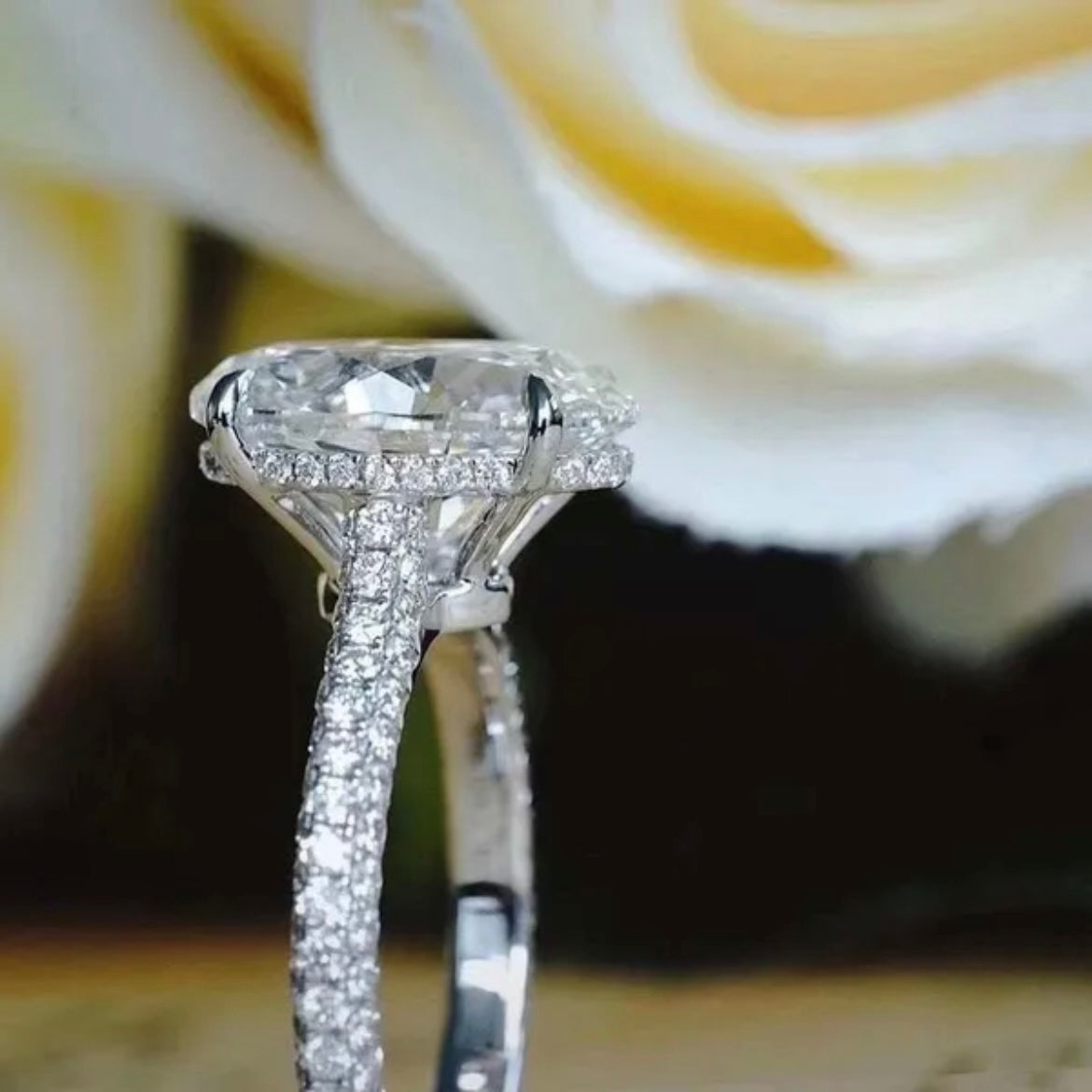 Large Moissanite Ring