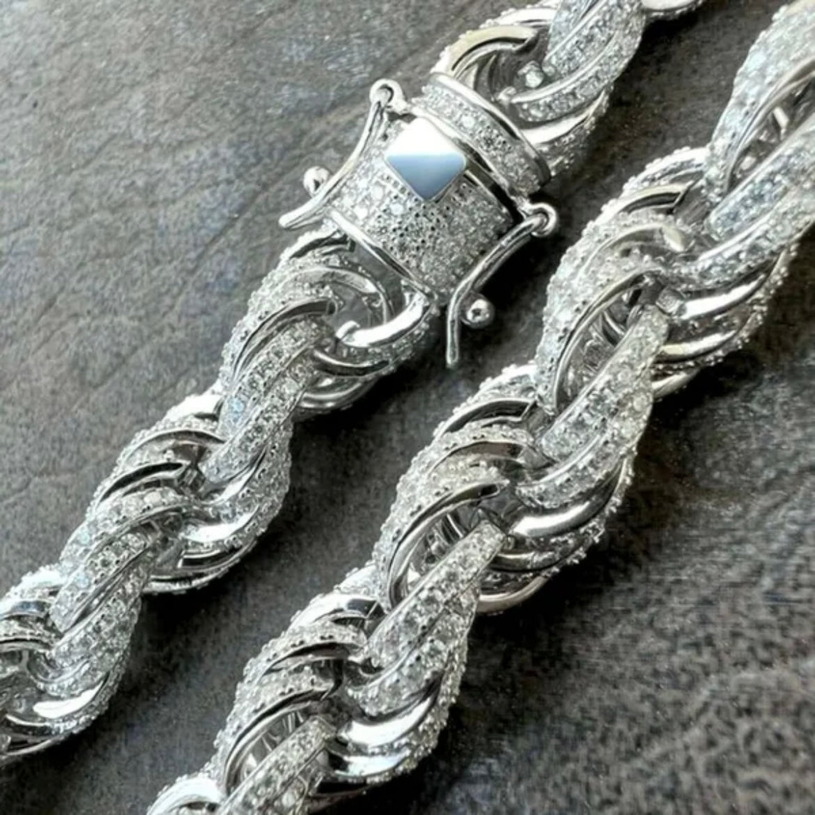 Twisted Moissanite Rope Chain